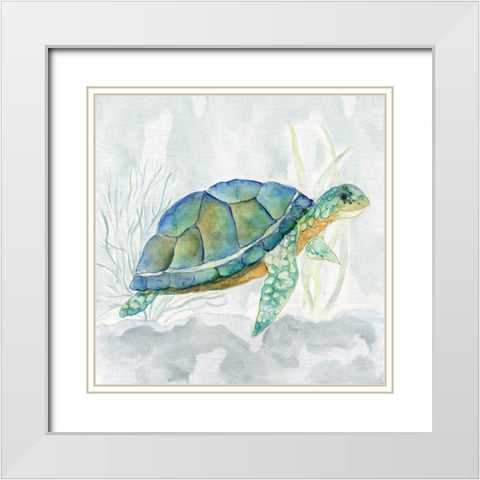 Riding the Current I White Modern Wood Framed Art Print with Double Matting by Tava Studios