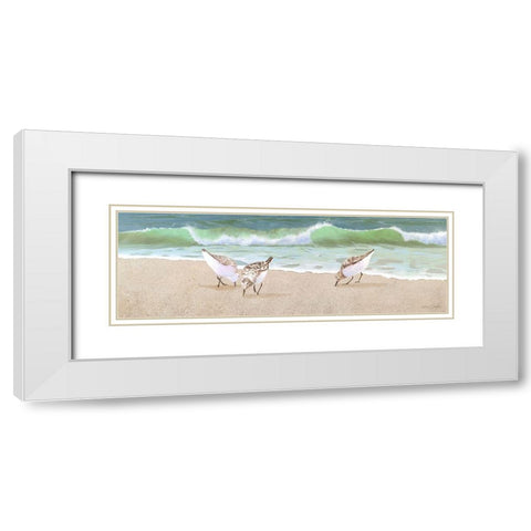 Beach Buddies White Modern Wood Framed Art Print with Double Matting by Seslar, Lin
