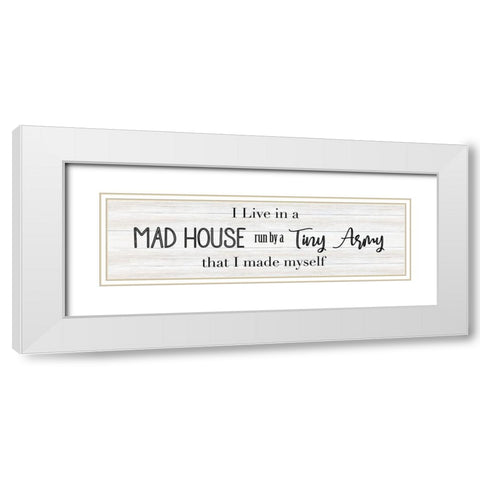 Tiny Army White Modern Wood Framed Art Print with Double Matting by CAD Designs