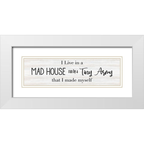 Tiny Army White Modern Wood Framed Art Print with Double Matting by CAD Designs