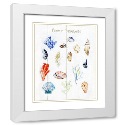 Beach Treasures White Modern Wood Framed Art Print with Double Matting by Swatland, Sally