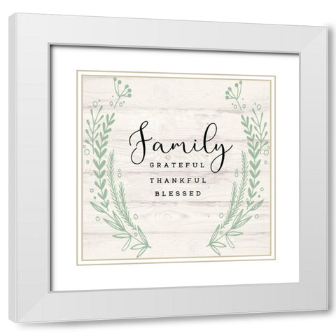 Family White Modern Wood Framed Art Print with Double Matting by Jill, Susan