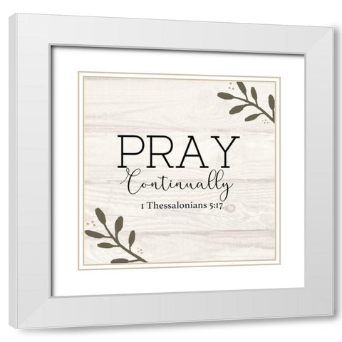 Pray White Modern Wood Framed Art Print with Double Matting by Jill, Susan