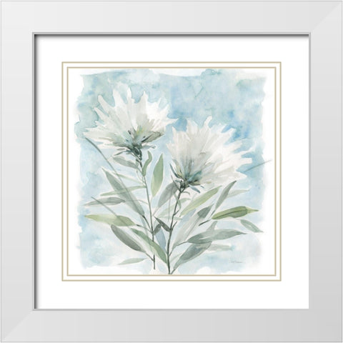 Wild Thistle Bloom I White Modern Wood Framed Art Print with Double Matting by Robinson, Carol