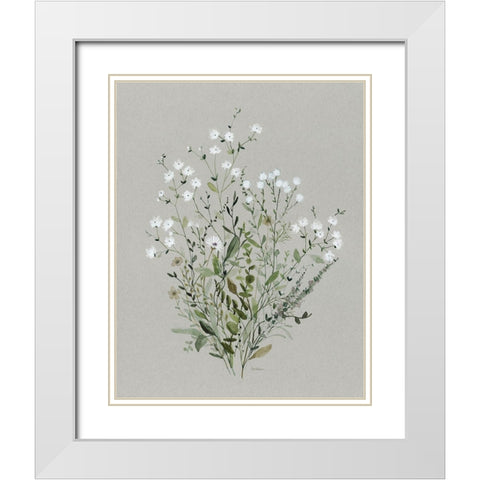 Bouquet of Grace II White Modern Wood Framed Art Print with Double Matting by Robinson, Carol