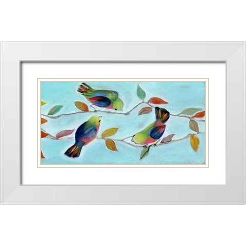 Bitty Birds I White Modern Wood Framed Art Print with Double Matting by Brooks, Donna