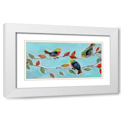Bitty Birds II White Modern Wood Framed Art Print with Double Matting by Brooks, Donna