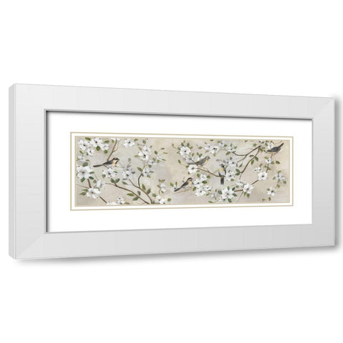Flocking Together White Modern Wood Framed Art Print with Double Matting by Nan