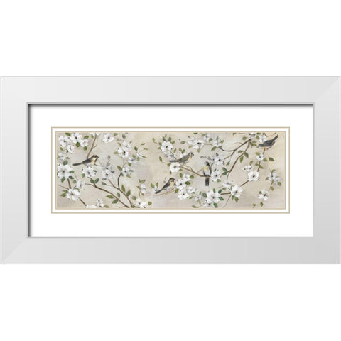 Flocking Together White Modern Wood Framed Art Print with Double Matting by Nan