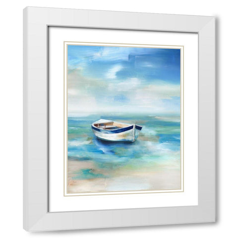 Solitude Shore White Modern Wood Framed Art Print with Double Matting by Nan