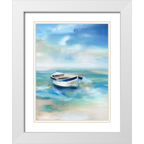 Solitude Shore White Modern Wood Framed Art Print with Double Matting by Nan