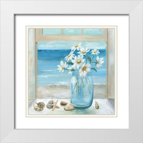 Coastal Breeze White Modern Wood Framed Art Print with Double Matting by Nan