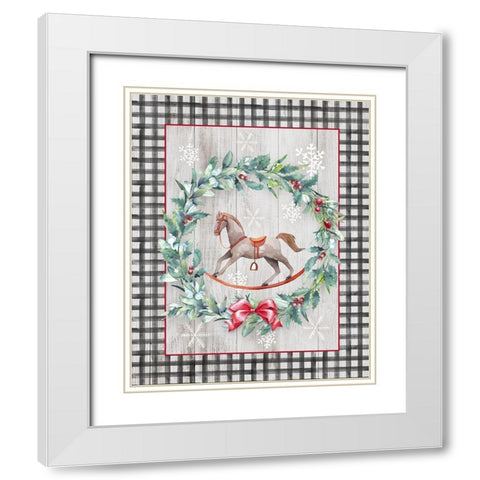 Rocking Horse White Modern Wood Framed Art Print with Double Matting by Knutsen, Conrad