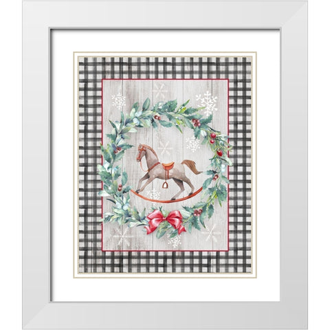 Rocking Horse White Modern Wood Framed Art Print with Double Matting by Knutsen, Conrad