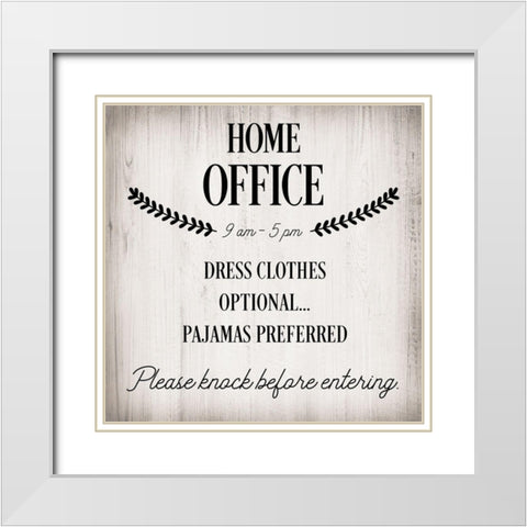 Home Office White Modern Wood Framed Art Print with Double Matting by CAD Designs