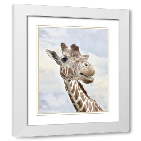 Smiley White Modern Wood Framed Art Print with Double Matting by Nan