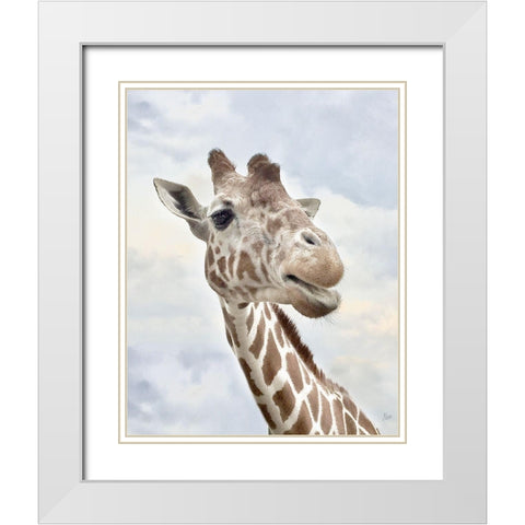 Smiley White Modern Wood Framed Art Print with Double Matting by Nan