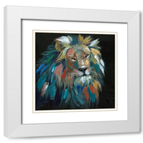 Painted Leo White Modern Wood Framed Art Print with Double Matting by Nan