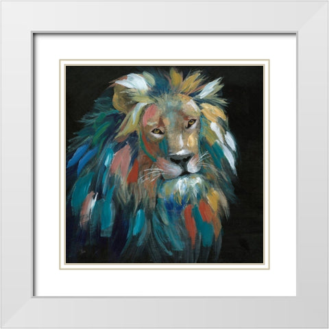 Painted Leo White Modern Wood Framed Art Print with Double Matting by Nan