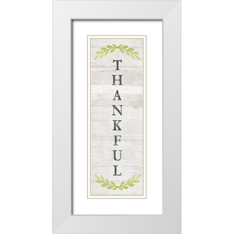 Thankful White Modern Wood Framed Art Print with Double Matting by Carpentieri, Natalie