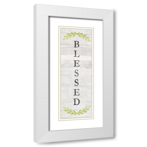 Blessed White Modern Wood Framed Art Print with Double Matting by Carpentieri, Natalie