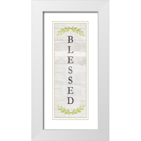 Blessed White Modern Wood Framed Art Print with Double Matting by Carpentieri, Natalie
