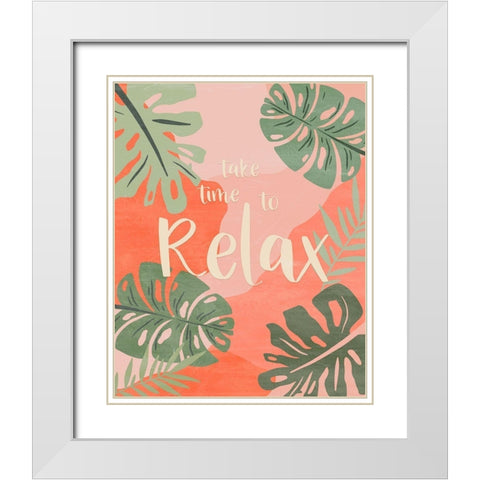 Take Time White Modern Wood Framed Art Print with Double Matting by Carpentieri, Natalie