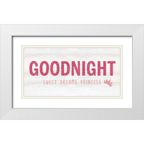 Princess Goodnight White Modern Wood Framed Art Print with Double Matting by Carpentieri, Natalie