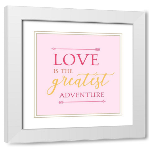 Greatest Adventure White Modern Wood Framed Art Print with Double Matting by CAD Designs