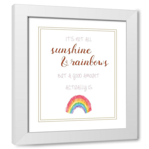 Sunshine and Rainbows White Modern Wood Framed Art Print with Double Matting by Murray, Amanda