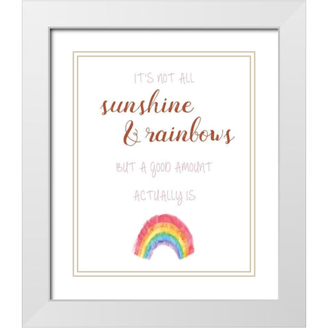 Sunshine and Rainbows White Modern Wood Framed Art Print with Double Matting by Murray, Amanda