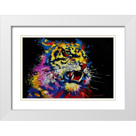 Tiger White Modern Wood Framed Art Print with Double Matting by Orme, E. Anthony