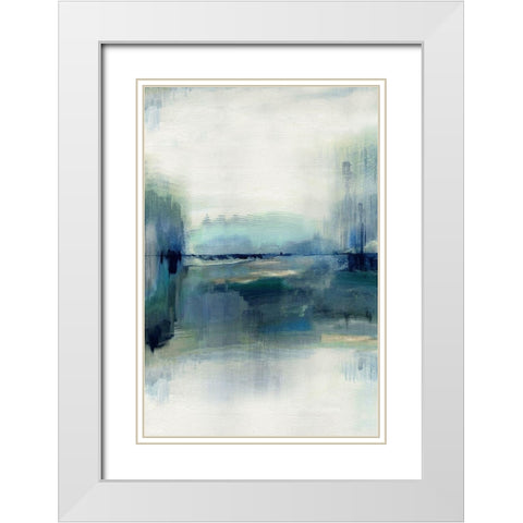 Indigo Meadow White Modern Wood Framed Art Print with Double Matting by Jill, Susan