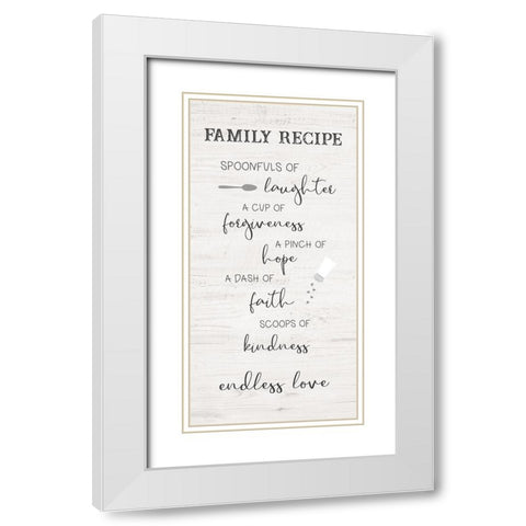 Family Kitchen White Modern Wood Framed Art Print with Double Matting by CAD Designs