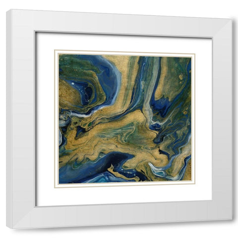 Golden Sea White Modern Wood Framed Art Print with Double Matting by Craven, Katrina