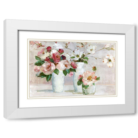 Shades of Blush White Modern Wood Framed Art Print with Double Matting by Swatland, Sally