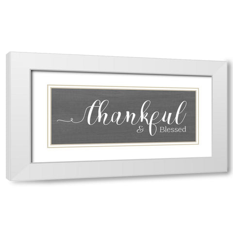 Thankful White Modern Wood Framed Art Print with Double Matting by Santiago, Daniela