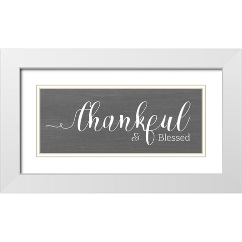 Thankful White Modern Wood Framed Art Print with Double Matting by Santiago, Daniela