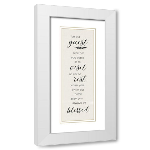 Be Our Guest White Modern Wood Framed Art Print with Double Matting by CAD Designs