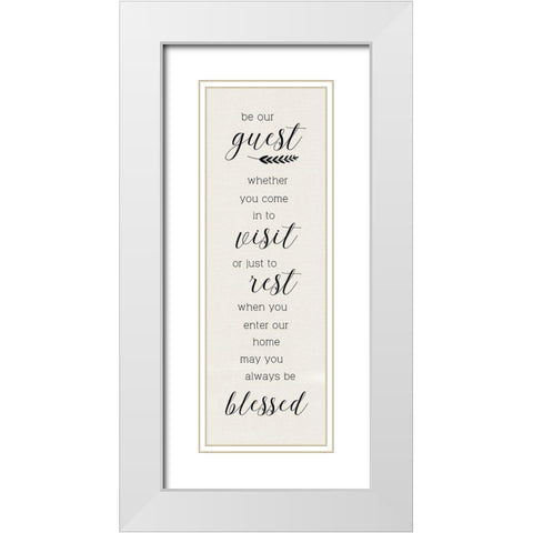 Be Our Guest White Modern Wood Framed Art Print with Double Matting by CAD Designs