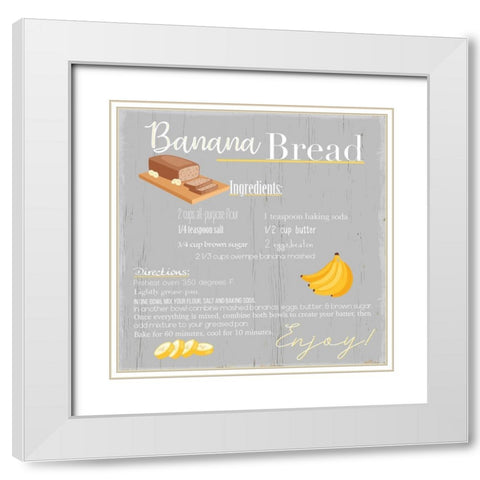 Banana Bread White Modern Wood Framed Art Print with Double Matting by Santiago, Daniela