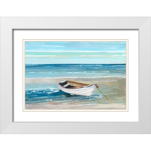 Shore Hopping White Modern Wood Framed Art Print with Double Matting by Swatland, Sally