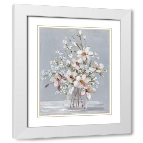 Magnolia Romance White Modern Wood Framed Art Print with Double Matting by Swatland, Sally