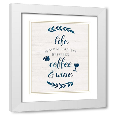 Between Coffee and Wine White Modern Wood Framed Art Print with Double Matting by Carpentieri, Natalie