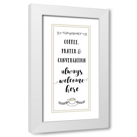 Always Welcome White Modern Wood Framed Art Print with Double Matting by Murray, Amanda