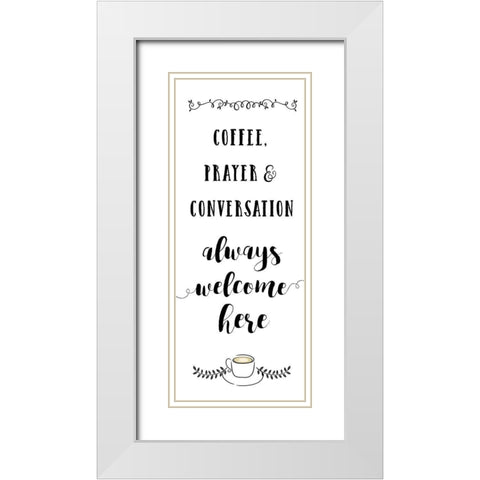 Always Welcome White Modern Wood Framed Art Print with Double Matting by Murray, Amanda