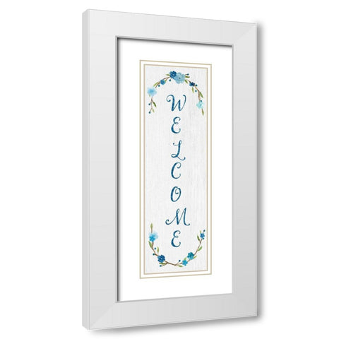 Welcome White Modern Wood Framed Art Print with Double Matting by Robinson, Carol