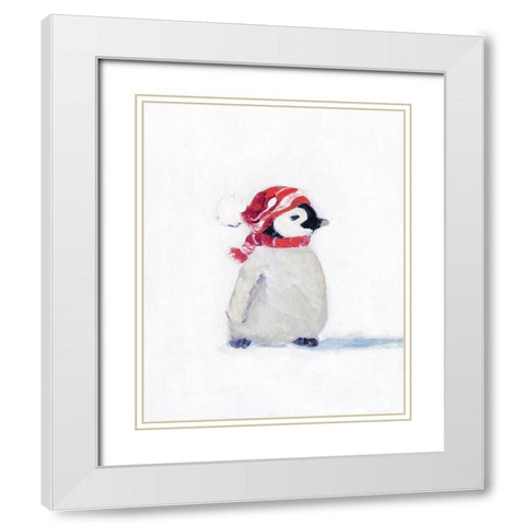 Penguin Play I White Modern Wood Framed Art Print with Double Matting by Swatland, Sally