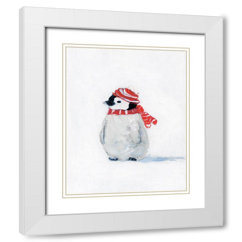 Penguin Play II White Modern Wood Framed Art Print with Double Matting by Swatland, Sally