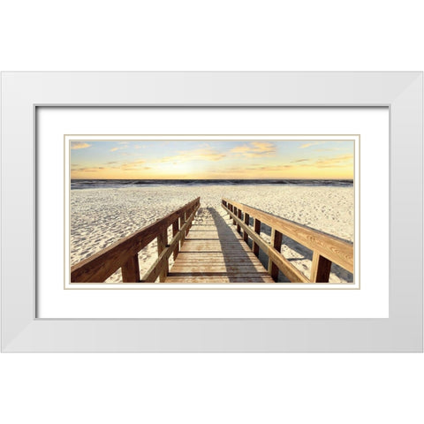 To the Beach White Modern Wood Framed Art Print with Double Matting by Carpentieri, Natalie